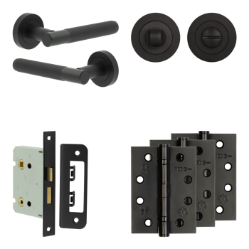 Complete Venice Door Handle Pack - Bathroom - Black Complete Venice Door Handle Pack - Bathroom - Black