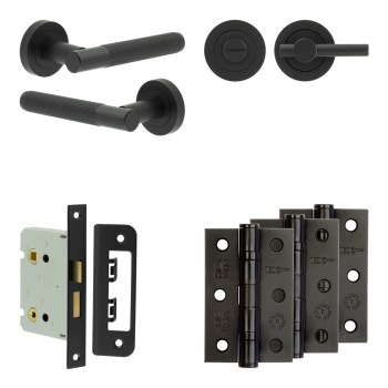 Complete Venice Door Handle Pack - Bathroom - Black Complete Venice Door Handle Pack - Bathroom - Black