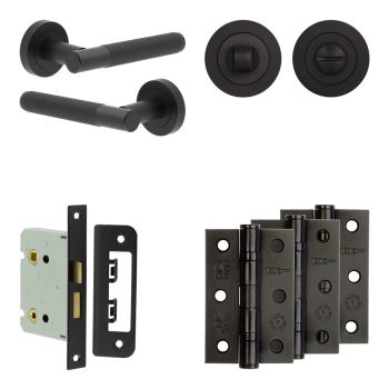 Complete Venice Door Handle Pack - Bathroom - Black Complete Venice Door Handle Pack - Bathroom - Black