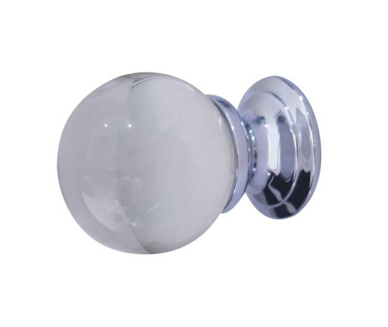 Jedo Plain Ball Glass Cupboard Knobs 35mm Polished Chrome