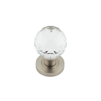 Satin Nickel Faceted Glass Mortice Knob Satin Nickel Faceted Glass Mortice Knob