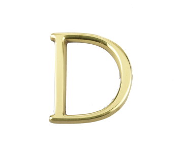 Jedo 50mm Pinfix Door Letters Polished Brass Letter D Jedo 50mm Pinfix Door Letters Polished Brass Letter D