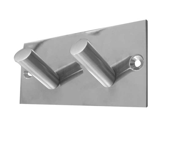 Double Robe Hook 94x46mm Polished Stainless Steel