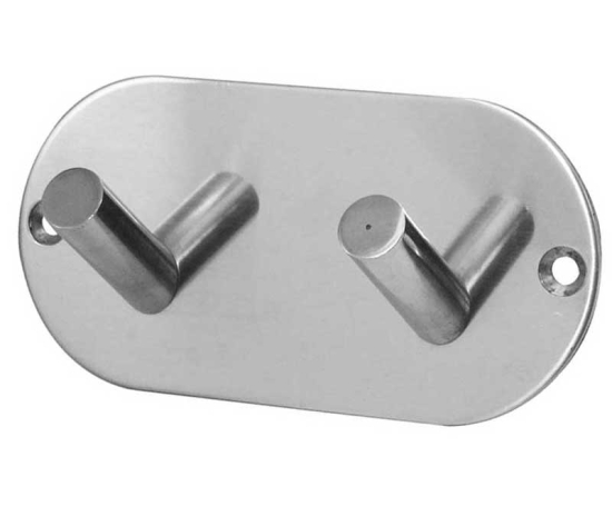 Double Robe Hook 90x45mm Polished Stainless Steel