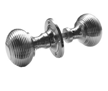 Reeded Rim Door Knob Polished Chrome Reeded Rim Door Knob Polished Chrome