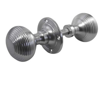 Reeded Rim Door Knob Satin Chrome Reeded Rim Door Knob Satin Chrome