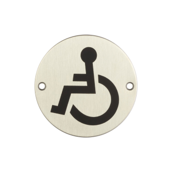 Stainless Steel Disabled Symbol 75mm Satin Stainless Steel Stainless Steel Disabled Symbol 75mm Satin Stainless Steel