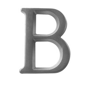 Jedo 50mm Pinfix Door Letters Satin Chrome Letter B Jedo 50mm Pinfix Door Letters Satin Chrome Letter B