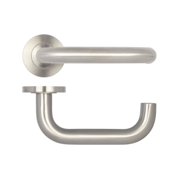 Orbit 19mm Door Handle on 8mm Sprung Rose Grade 304 Satin Stainless Steel Orbit 19mm Door Handle on 8mm Sprung Rose Grade 304 Satin Stainless Steel