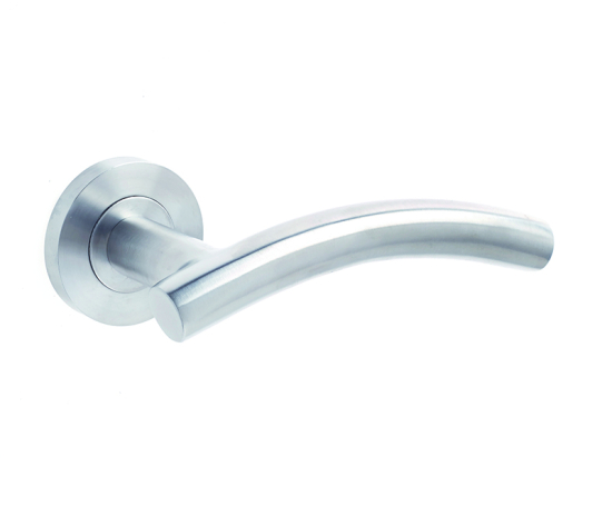 Arched Door Handles on Rose Grade 304 Satin Stainless Steel