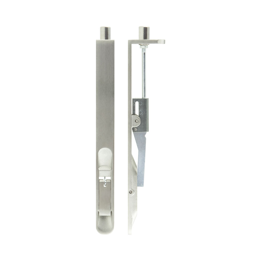 PHG 7-Inch Flip Lever Mortise Flush Bolt, Satin Nickel Finish For French Or Double Doors, Model 15-FL7-15