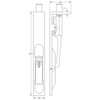 Stainless Steel Lever Action Flushbolts Square Forend 457x20mm Satin Stainless Steel Stainless Steel Lever Action Flushbolts Square Forend 457x20mm Satin Stainless Steel