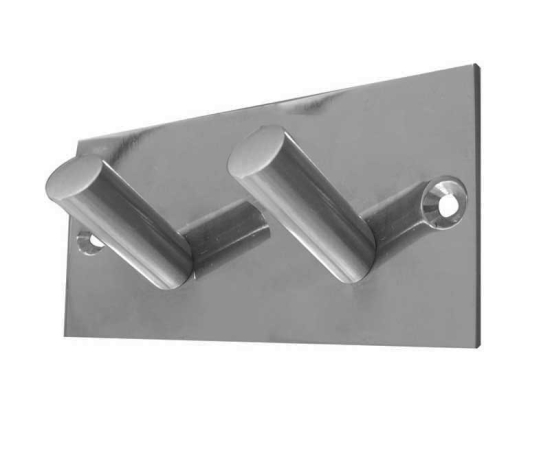 Double Robe Hook 94x46mm Satin Stainless Steel
