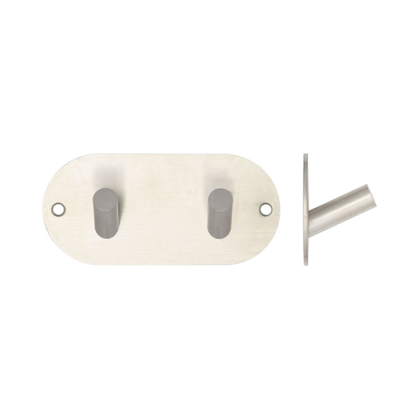 Drop Double Robe Hook Accessories Double Robe Hook 90x45mm Satin Stainless Steel | Frelan ...