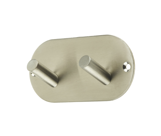 Double Robe Hook 90x45mm Satin Stainless Steel