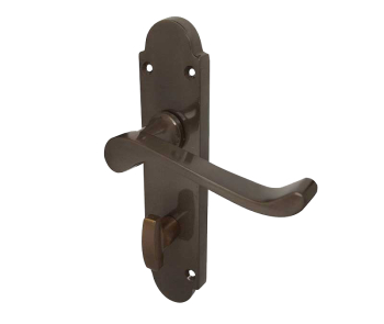 Epsom Suite Door Handle on Bathroom Plate Dark Bronze Epsom Suite Door Handle on Bathroom Plate Dark Bronze