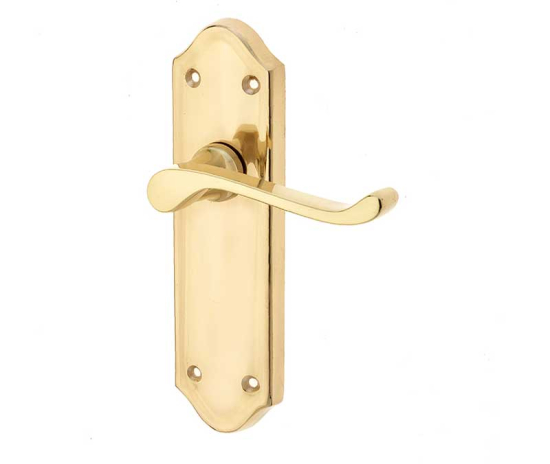 Sherborne Suite Door Handle on Latchplate Polished Brass