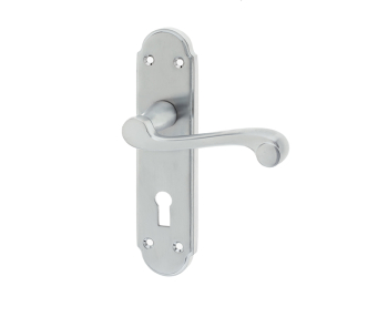 Marlow Suite Door Handle on Lockplate Satin Chrome Marlow Suite Door Handle on Lockplate Satin Chrome