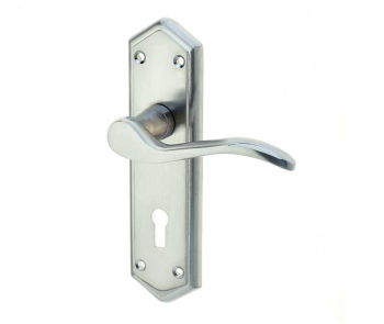 Paris Suite Door Handles on Lockplate Satin Chrome Paris Suite Door Handles on Lockplate Satin Chrome