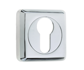 Jedo Designer Euro Profile Escutcheons on 50mm Square Rose Polished Chrome Jedo Designer Euro Profile Escutcheons on 50mm Square Rose Polished Chrome