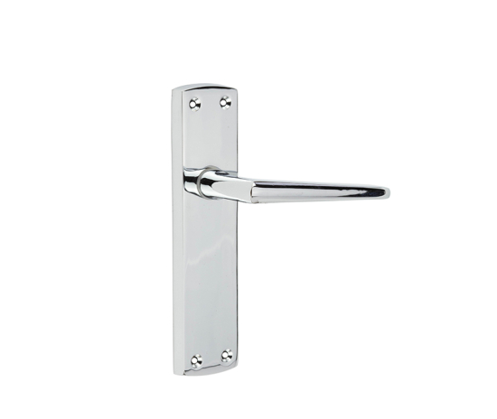 Bray Door Handle on Latchplate Polished Chrome