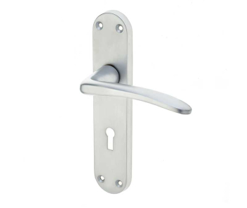 Gull Suite Door Handle on Lockplate Satin Chrome Gull Suite Door Handle on Lockplate Satin Chrome