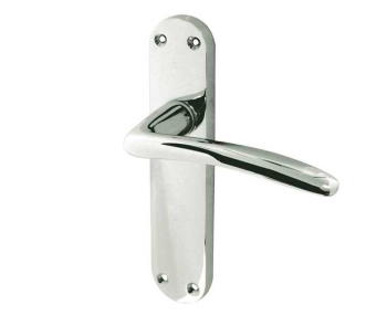 Gull Suite Door Handle on Latchplate Polished Chrome Gull Suite Door Handle on Latchplate Polished Chrome