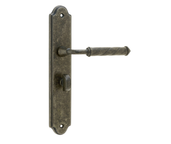 Venezia Door Handle on Bathroom Plate Tin Venezia Door Handle on Bathroom Plate Tin