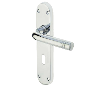 Porto Suite Door Handle on Lockplate Polished Chrome Porto Suite Door Handle on Lockplate Polished Chrome