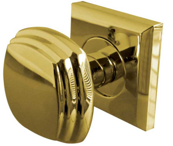 Jedo Piazza Mortice Door Knobs on Square Rose Polished Brass Jedo Piazza Mortice Door Knobs on Square Rose Polished Brass