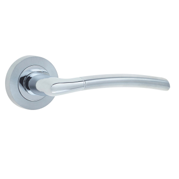 Lorenzo Door Handle on Rose Polished Chrome/Satin Chrome Lorenzo Door Handle on Rose Polished Chrome/Satin Chrome