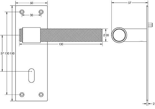 Nero T-Bar Lever on Plate Tech