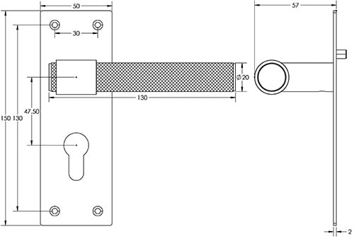 Nero T-Bar Lever on Plate Tech