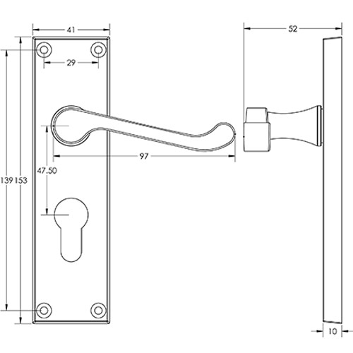Victorian Scroll Technical Drawing