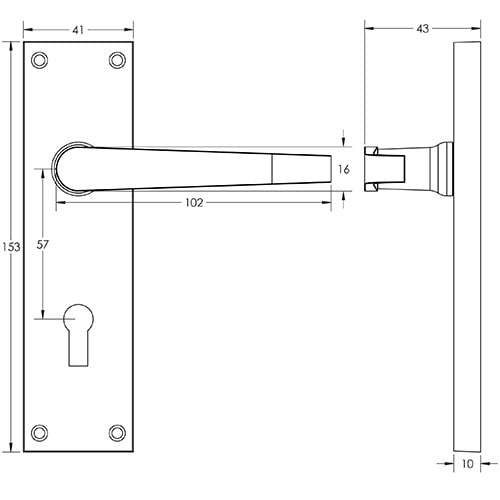 Victorian Straight Technical Drawing